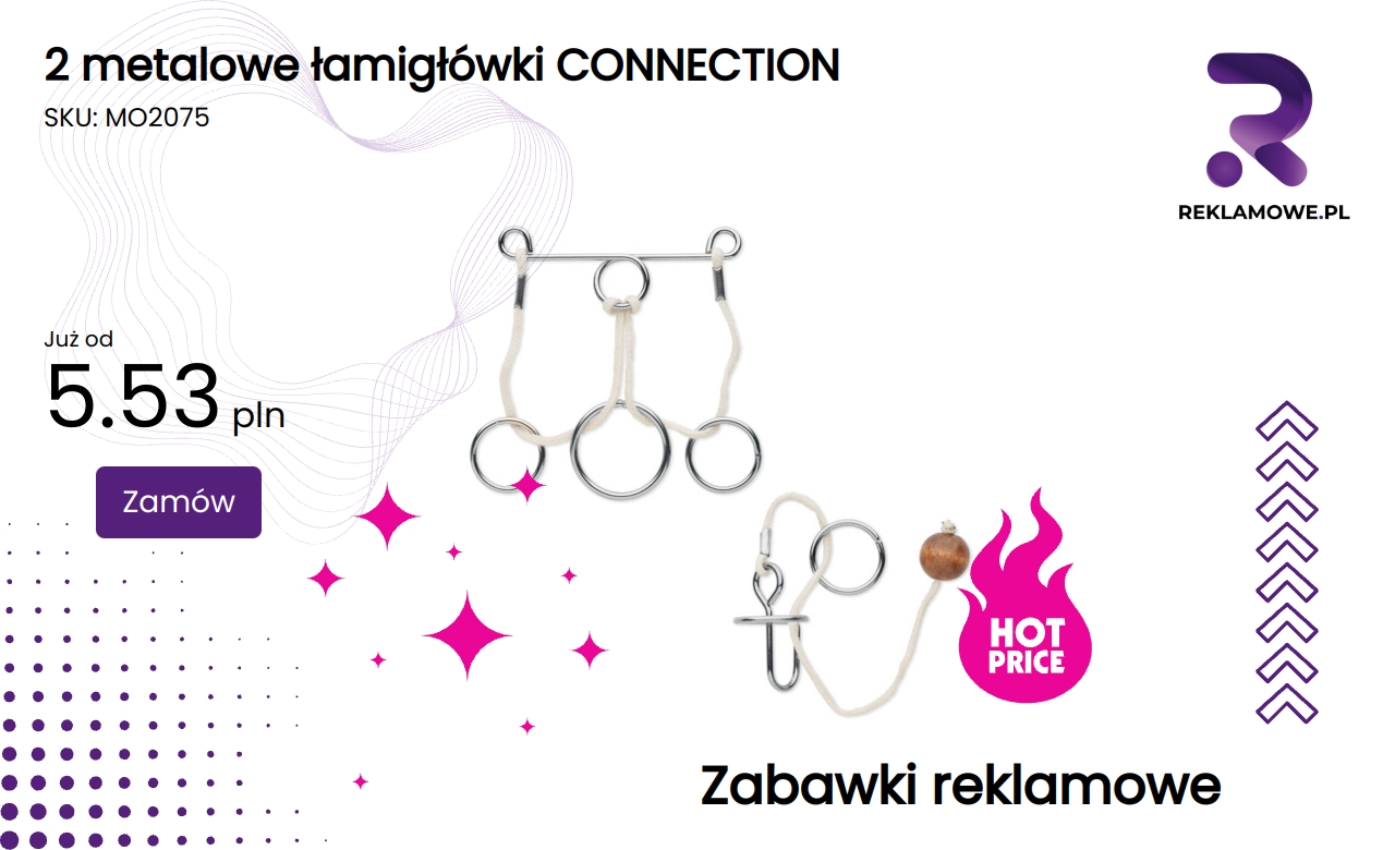 Zestaw dwóch metalowych łamigłówek Connection