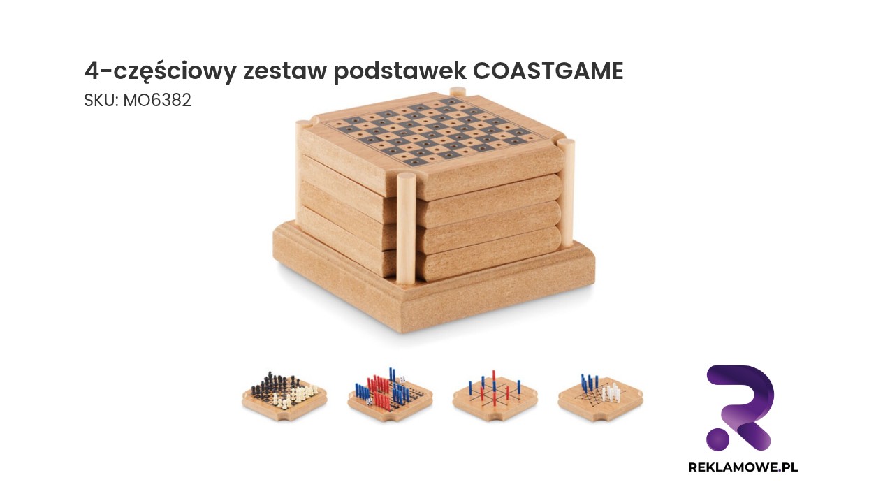 4-częściowy zestaw podstawek COASTGAME 4-częściowy zestaw podstawek COASTGAME – stylowe podstawki pod napoje