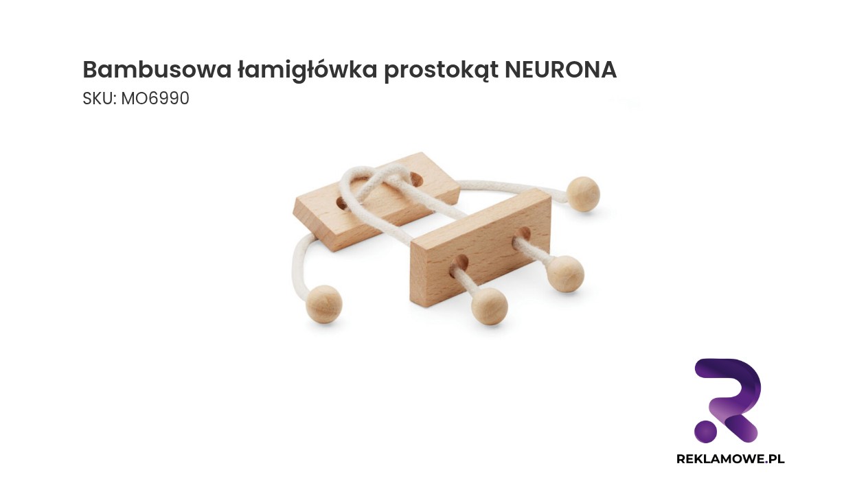 Bambusowa łamigłówka w kształcie prostokąta marki Neurona