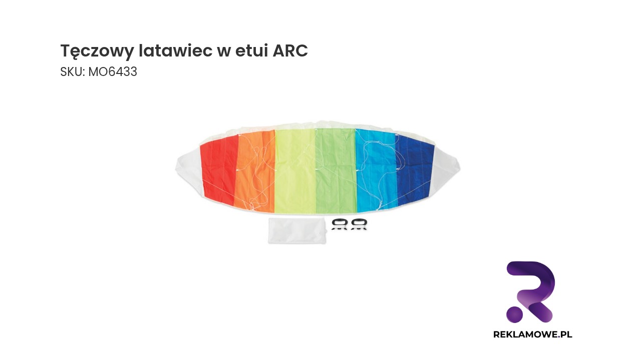 Kolorowy latawiec ARC w etui na tle nieba