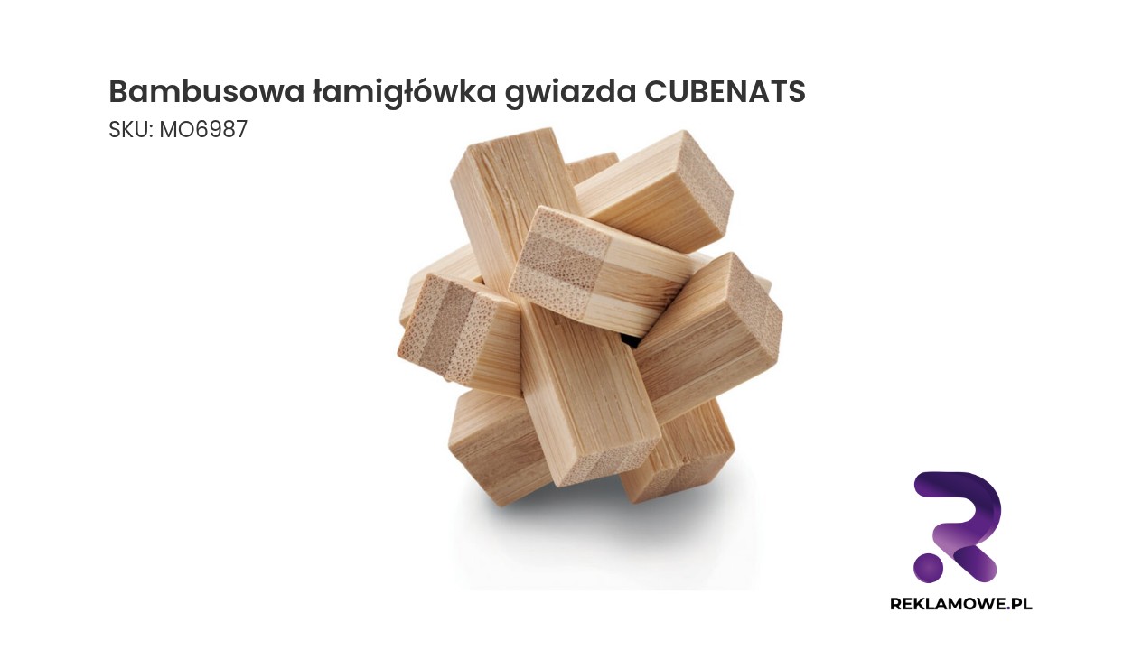 Bambusowa łamigłówka gwiazda CUBENATS Bambusowa łamigłówka gwiazda CUBENATS – ekologiczna układanka logiczna z drewna bambusowego