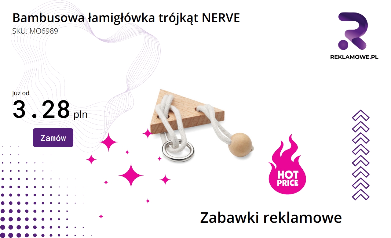 Bambusowa łamigłówka w kształcie trójkąta marki NERVE